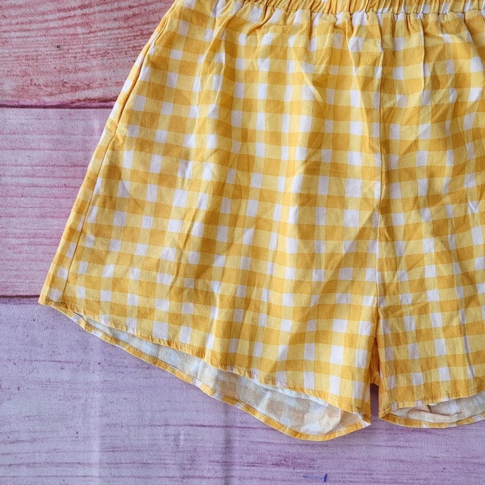 Petal & Pup Yellow Gingham Women's Shorts - Picture 4 of 6